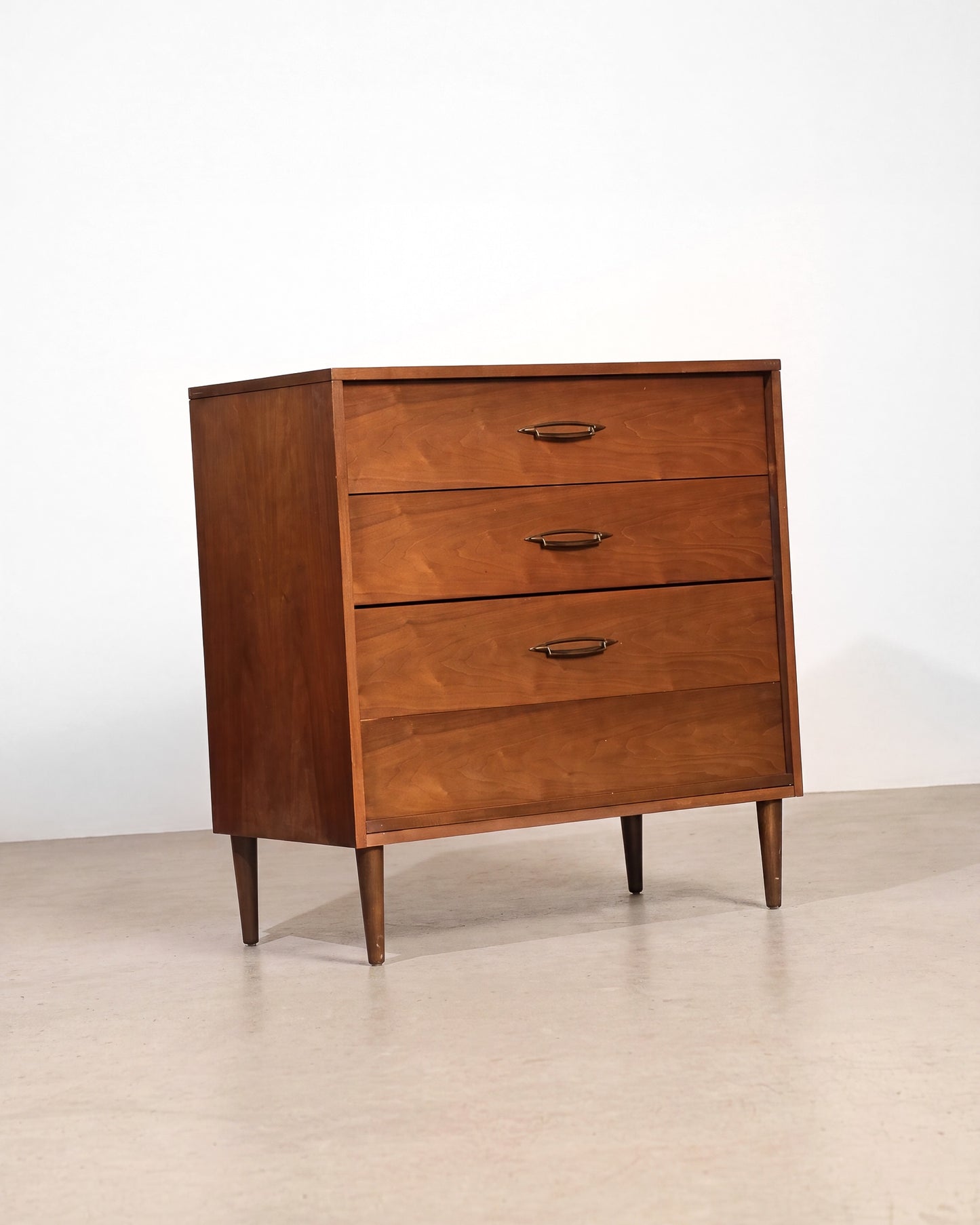 MCM Dark Walnut Tallboy Dresser by Deilcraft