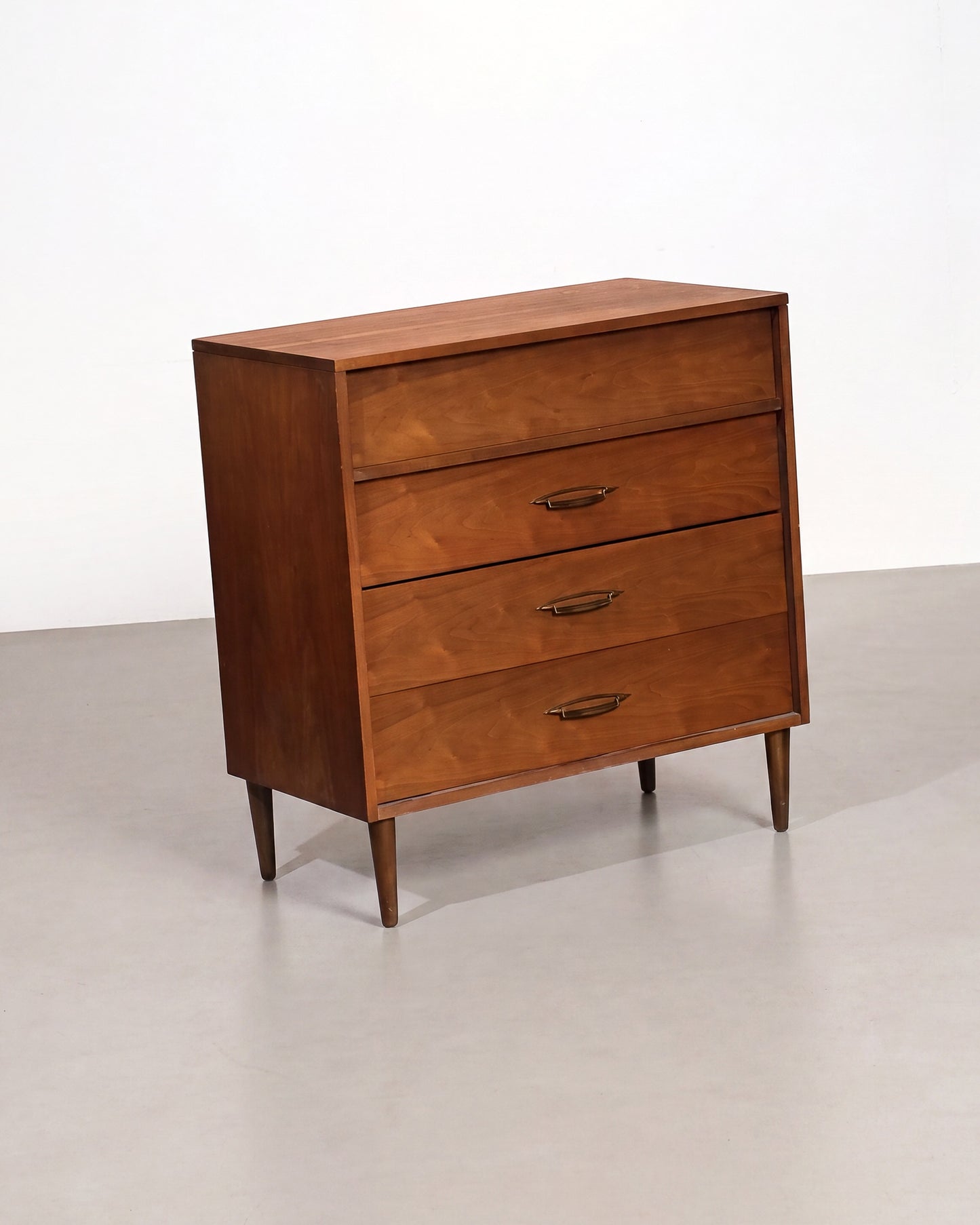 MCM Dark Walnut Tallboy Dresser by Deilcraft