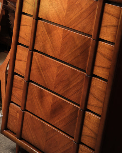 MCM Dark Walnut Tallboy Dresser by Lane Furniture