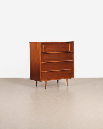 MCM Dark Walnut Tallboy Dresser