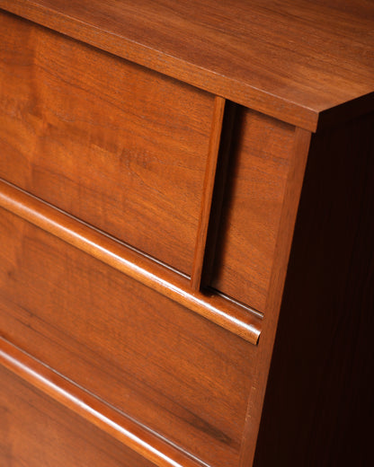 MCM Dark Walnut Tallboy Dresser