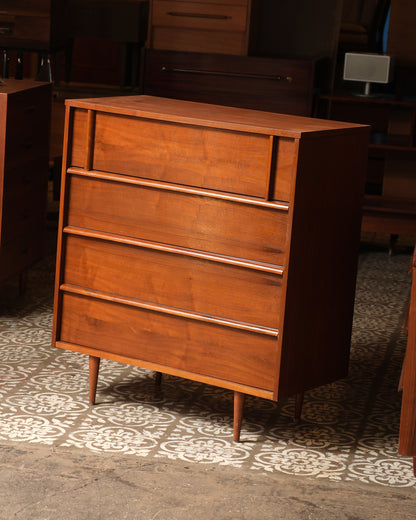 MCM Dark Walnut Tallboy Dresser