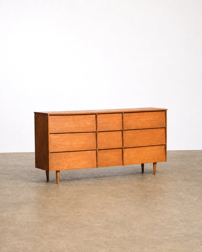Studio shot of the maple dresser against a plain white background, front view.