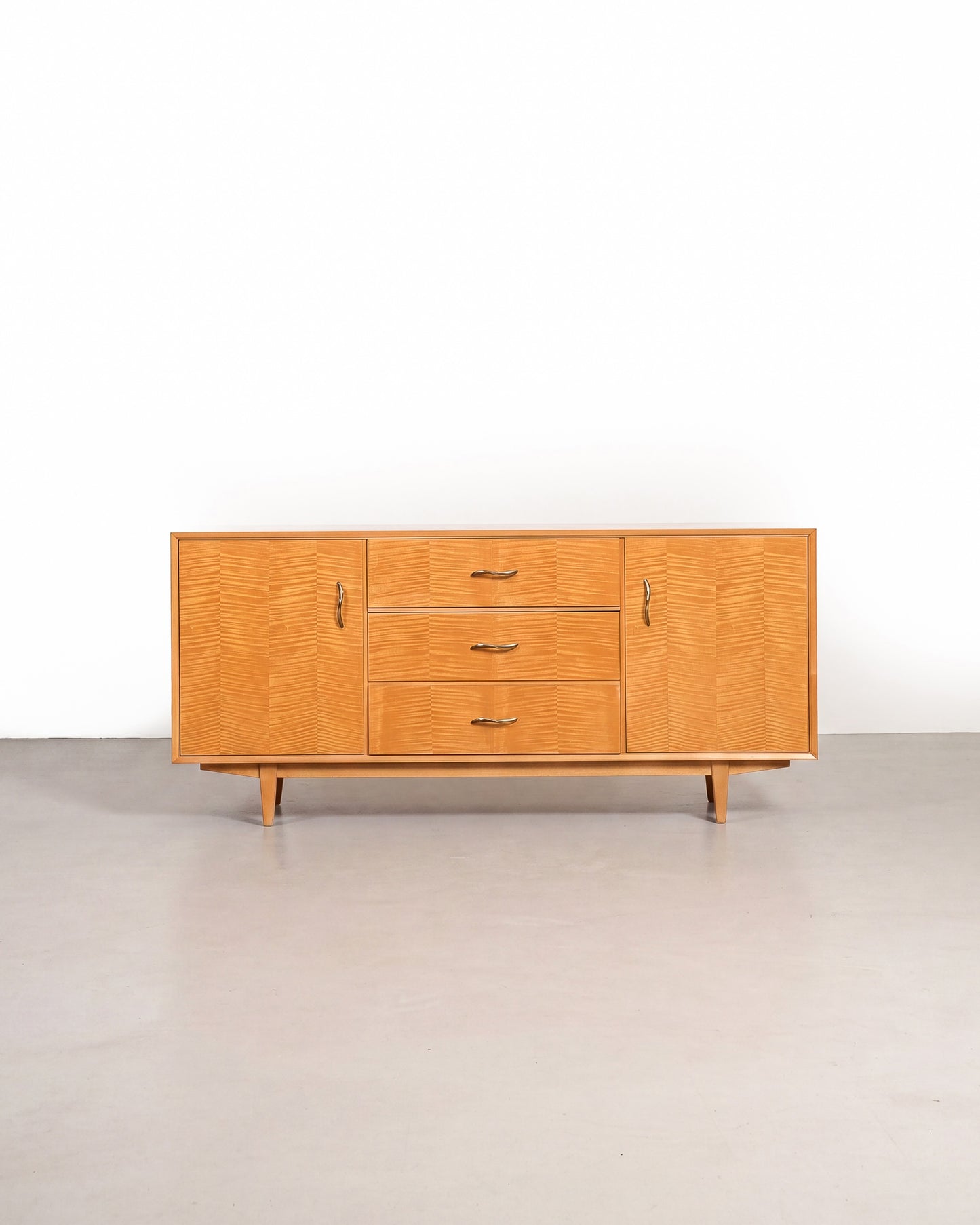 MCM Maple Sideboard with Brass Pulls