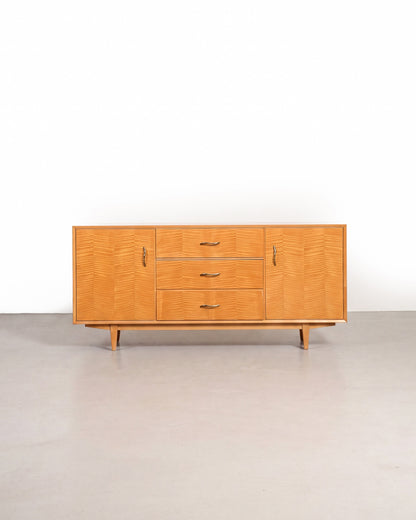 MCM Maple Sideboard with Brass Pulls
