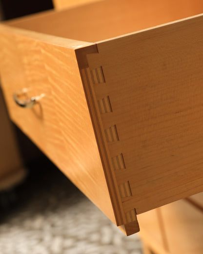 MCM Maple Sideboard with Brass Pulls