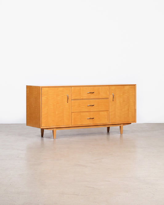 MCM Maple Sideboard with Brass Pulls
