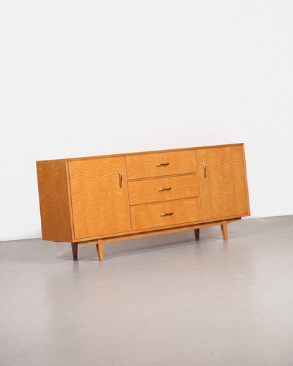 MCM Maple Sideboard with Brass Pulls