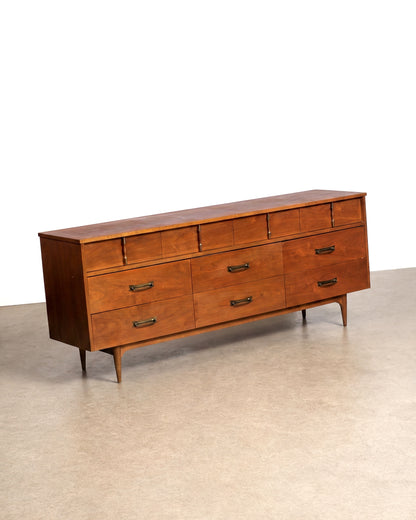 MCM Sculpted Walnut Dresser