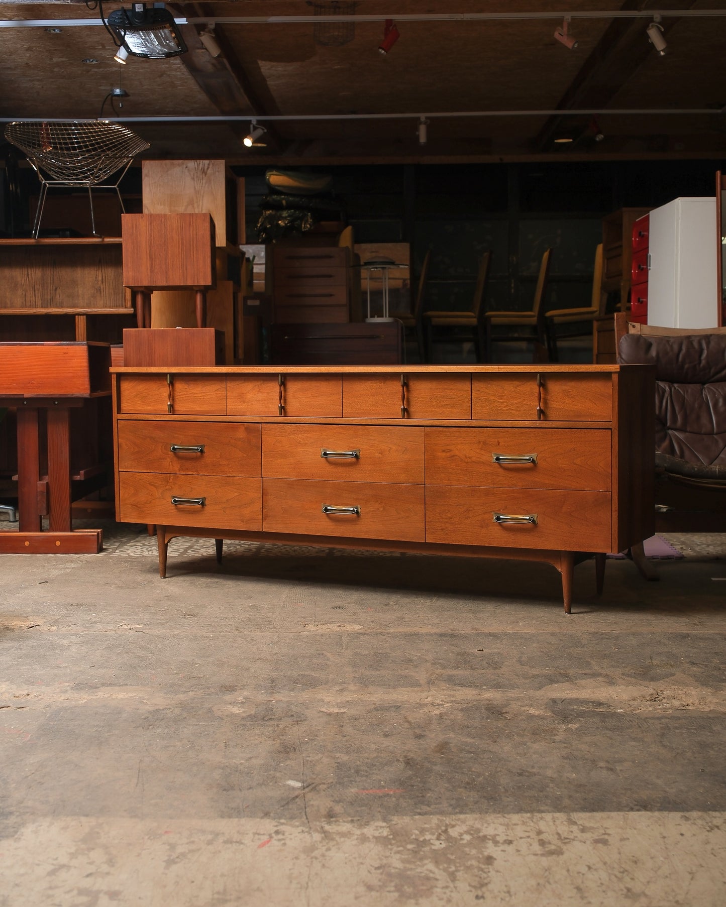 MCM Sculpted Walnut Dresser