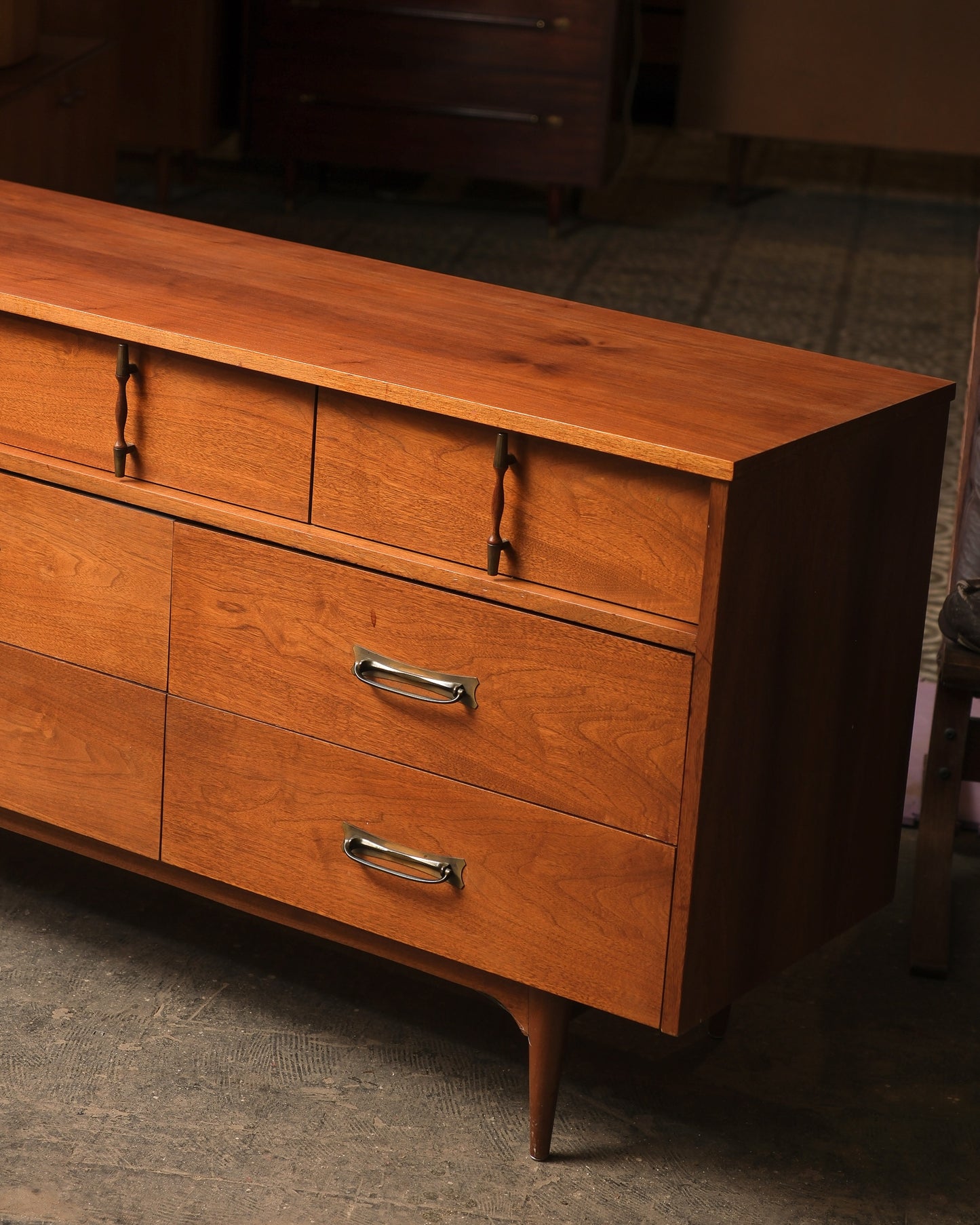 MCM Sculpted Walnut Dresser