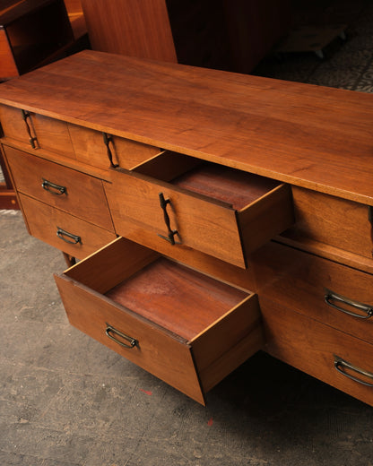 MCM Sculpted Walnut Dresser