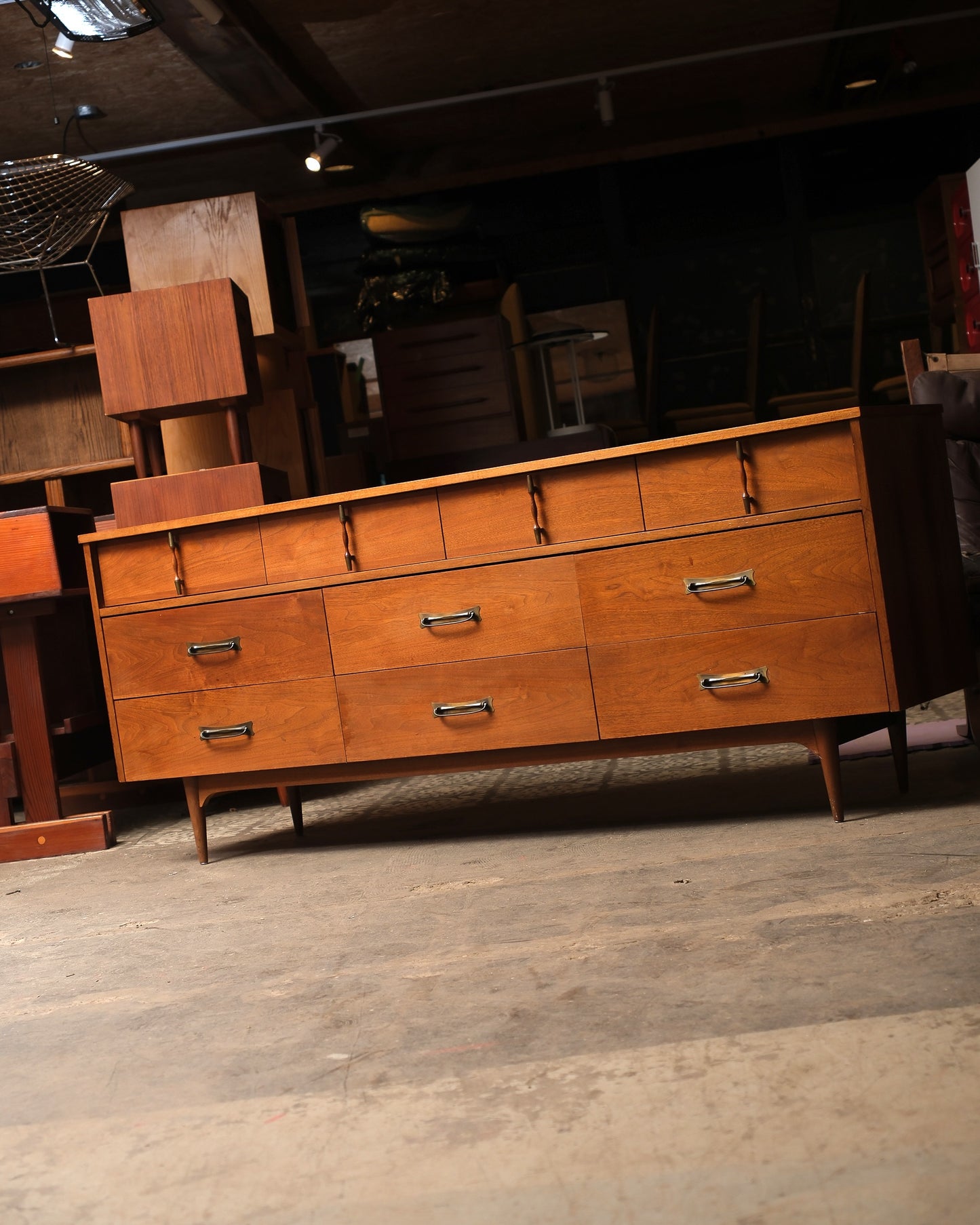 MCM Sculpted Walnut Dresser