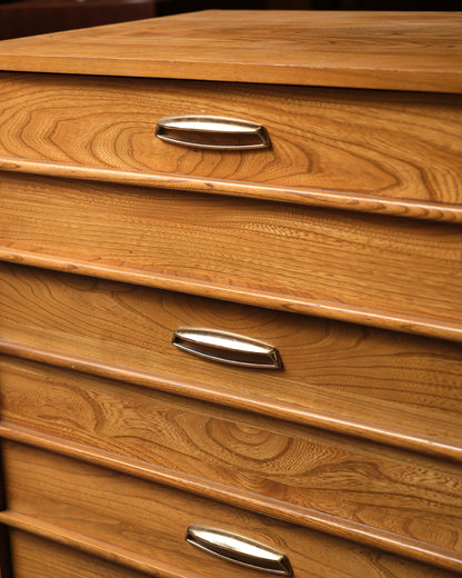 MCM Tallboy Dresser with Brass Pulls