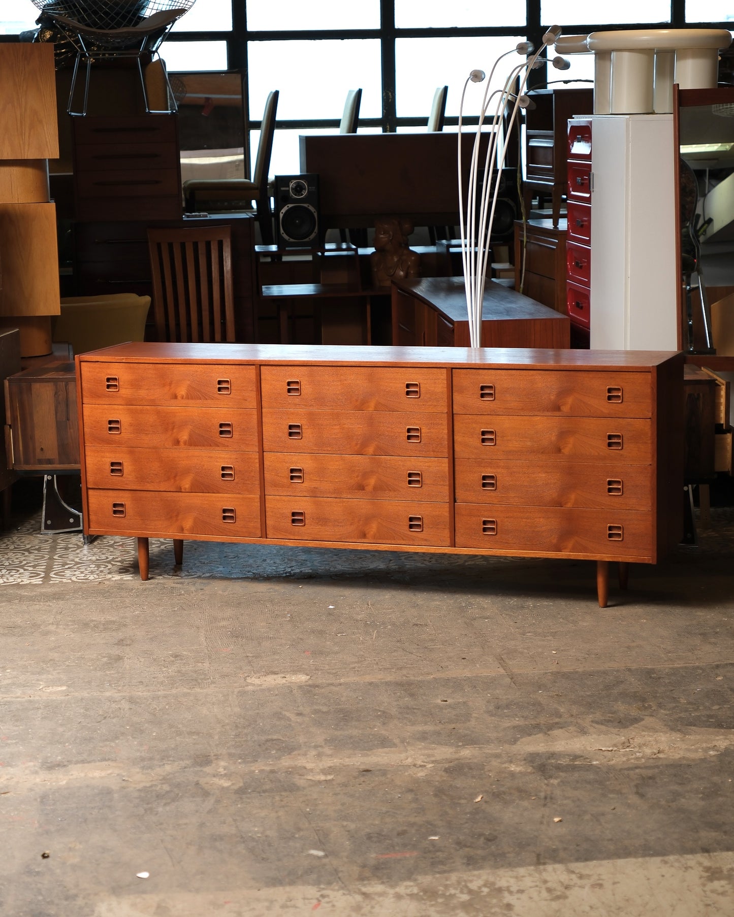 MCM Teak 12-Drawer Dresser