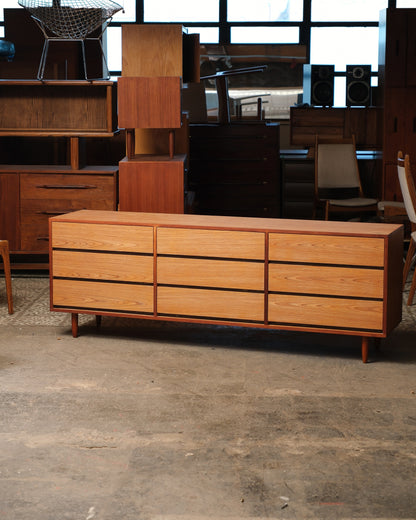 MCM Teak 9-Drawer Dresser