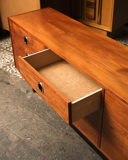 Mid-Century Modern Teak 9-Drawer Dresser by RS Associates