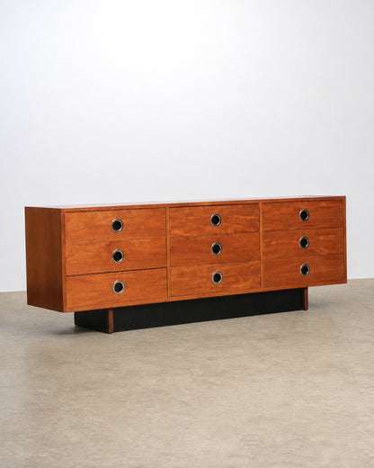 Mid-Century Modern Teak 9-Drawer Dresser by RS Associates