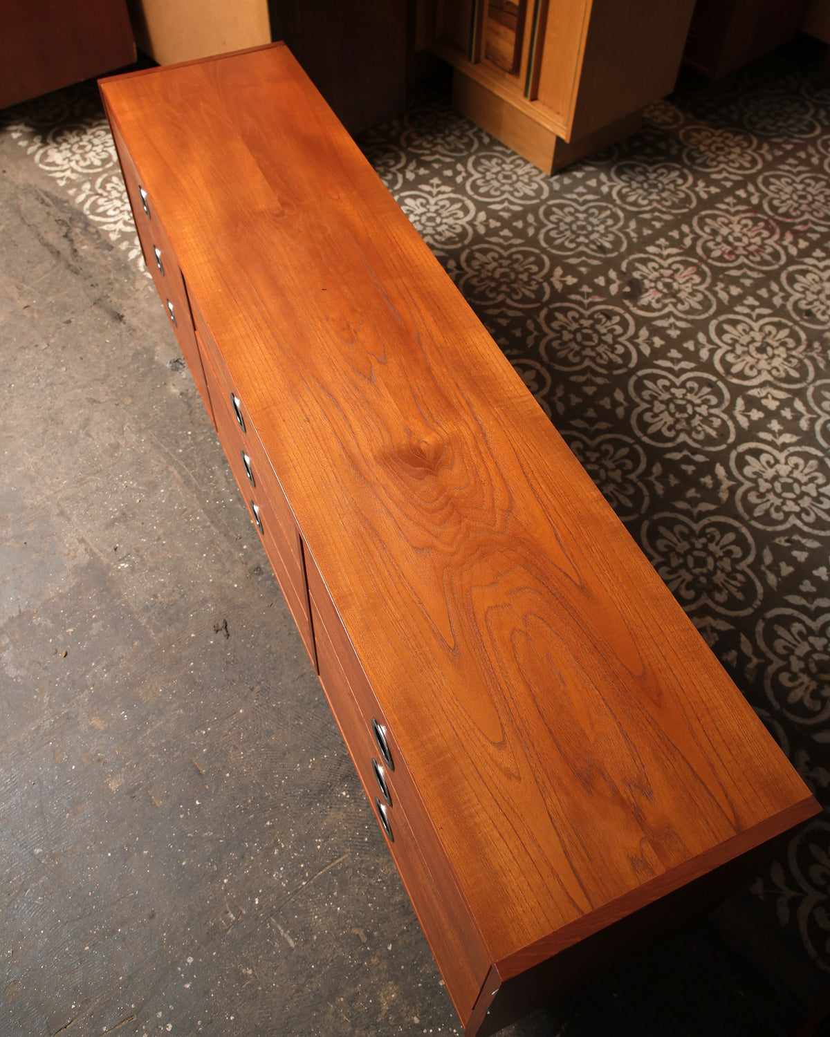 Mid-Century Modern Teak 9-Drawer Dresser by RS Associates