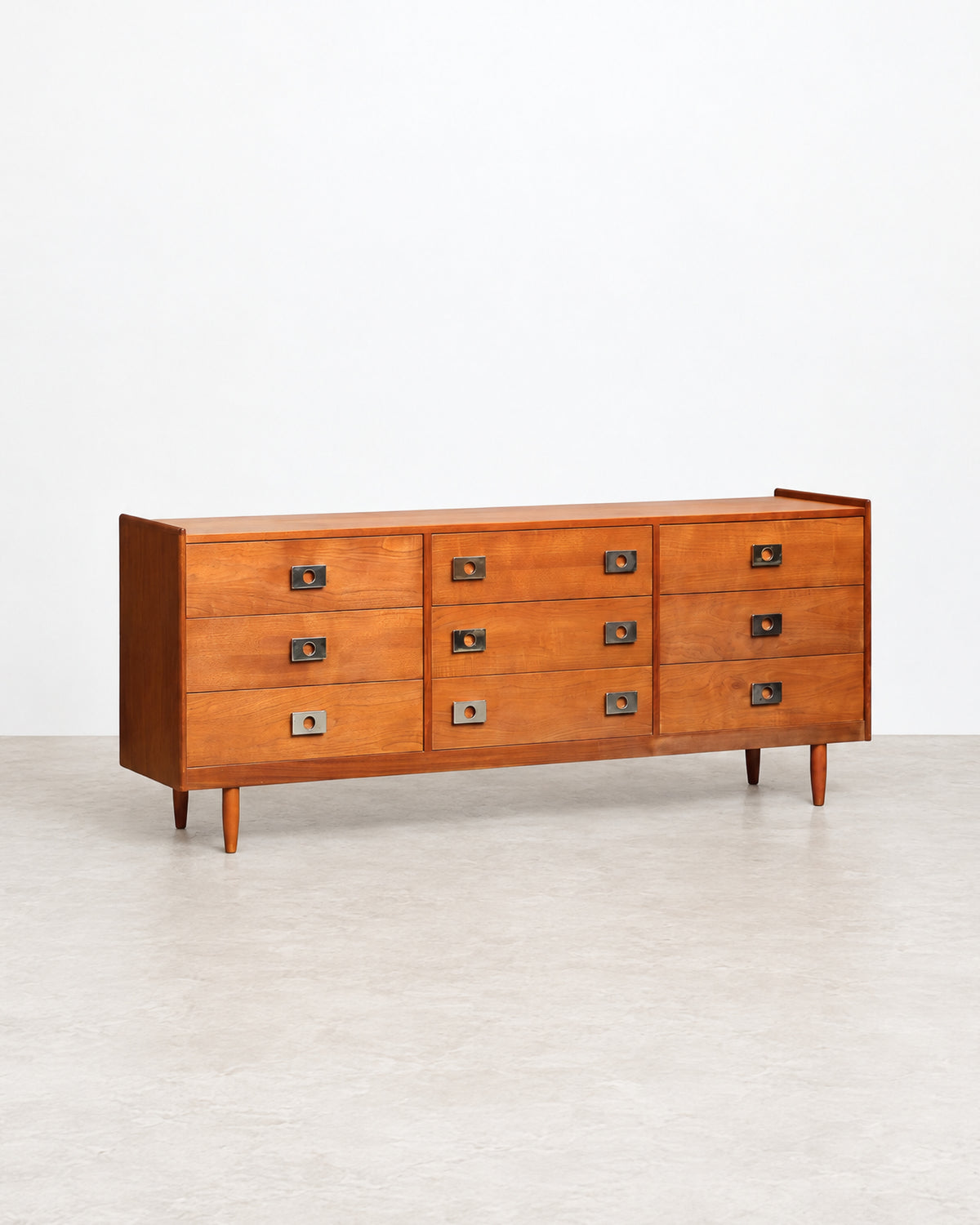 Full view of the dresser in the showroom setting.