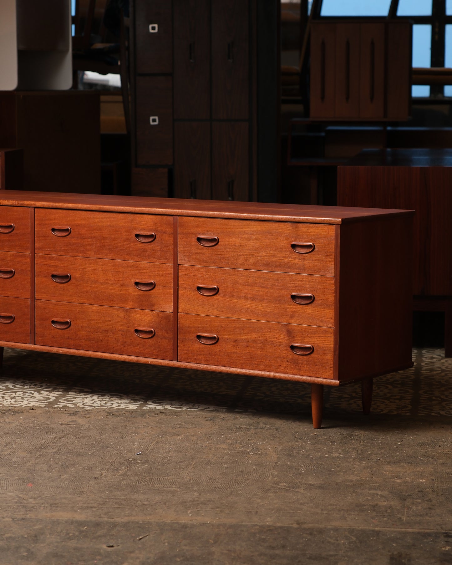 MCM Teak 9-Drawer Dresser