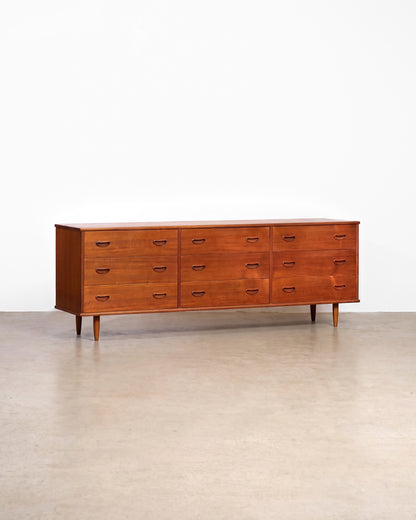 MCM Teak 9-Drawer Dresser