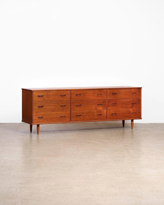 MCM Teak 9-Drawer Dresser