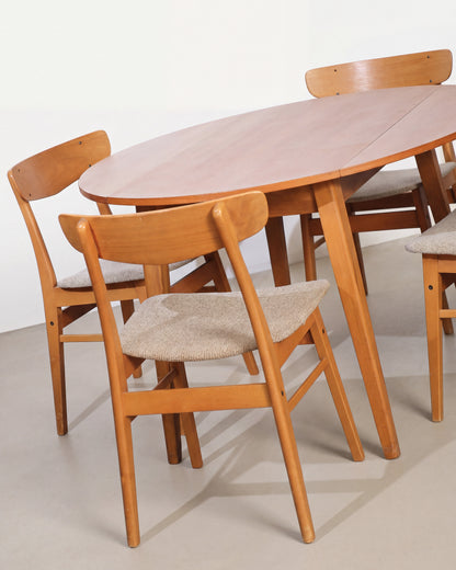 MCM Teak Dining Set with 4 Chairs