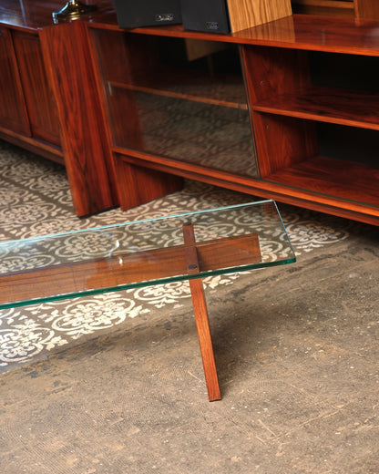 Mid-Century Modern Teak Glass Coffee Table