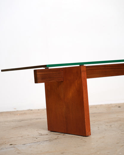 Mid-Century Modern Teak Glass Coffee Table