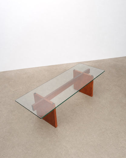 Mid-Century Modern Teak Glass Coffee Table