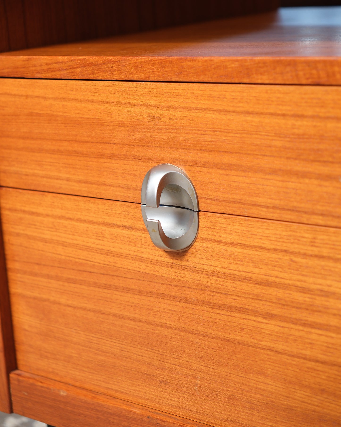 MCM Teak Nightstand Set with Smoked Glass by Heltborg Møbler