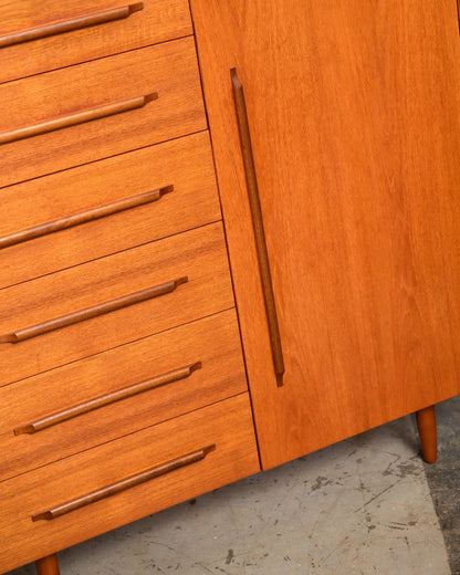 MCM Teak Tallboy Dresser /  Cabinet