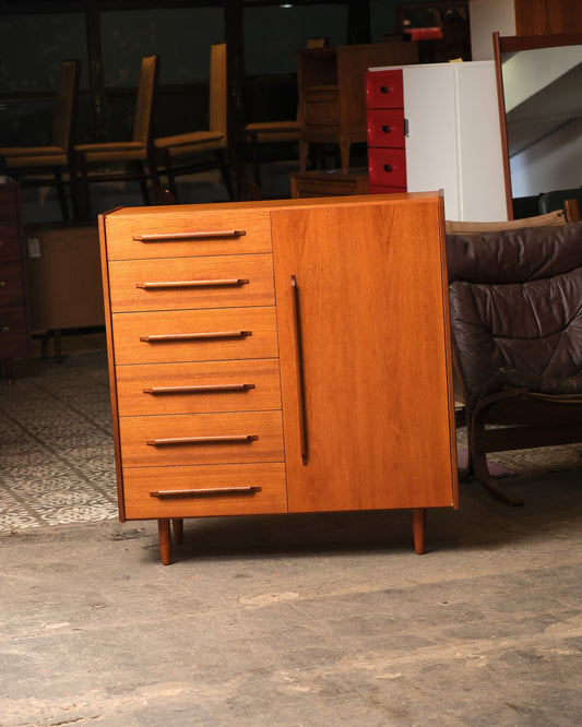 MCM Teak Tallboy Dresser /  Cabinet