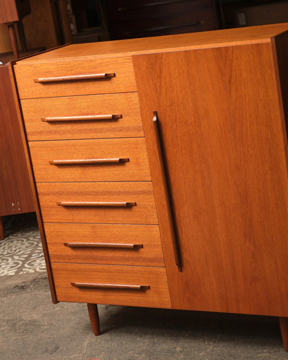 MCM Teak Tallboy Dresser /  Cabinet