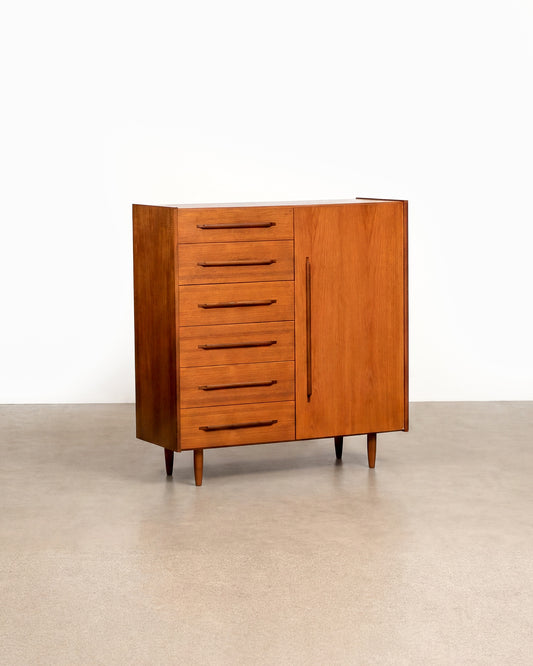 MCM Teak Tallboy Dresser /  Cabinet