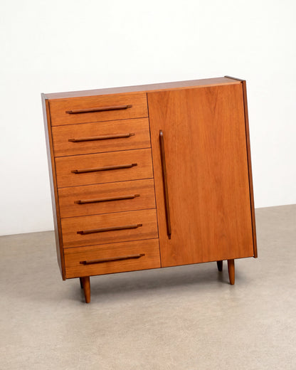 MCM Teak Tallboy Dresser /  Cabinet