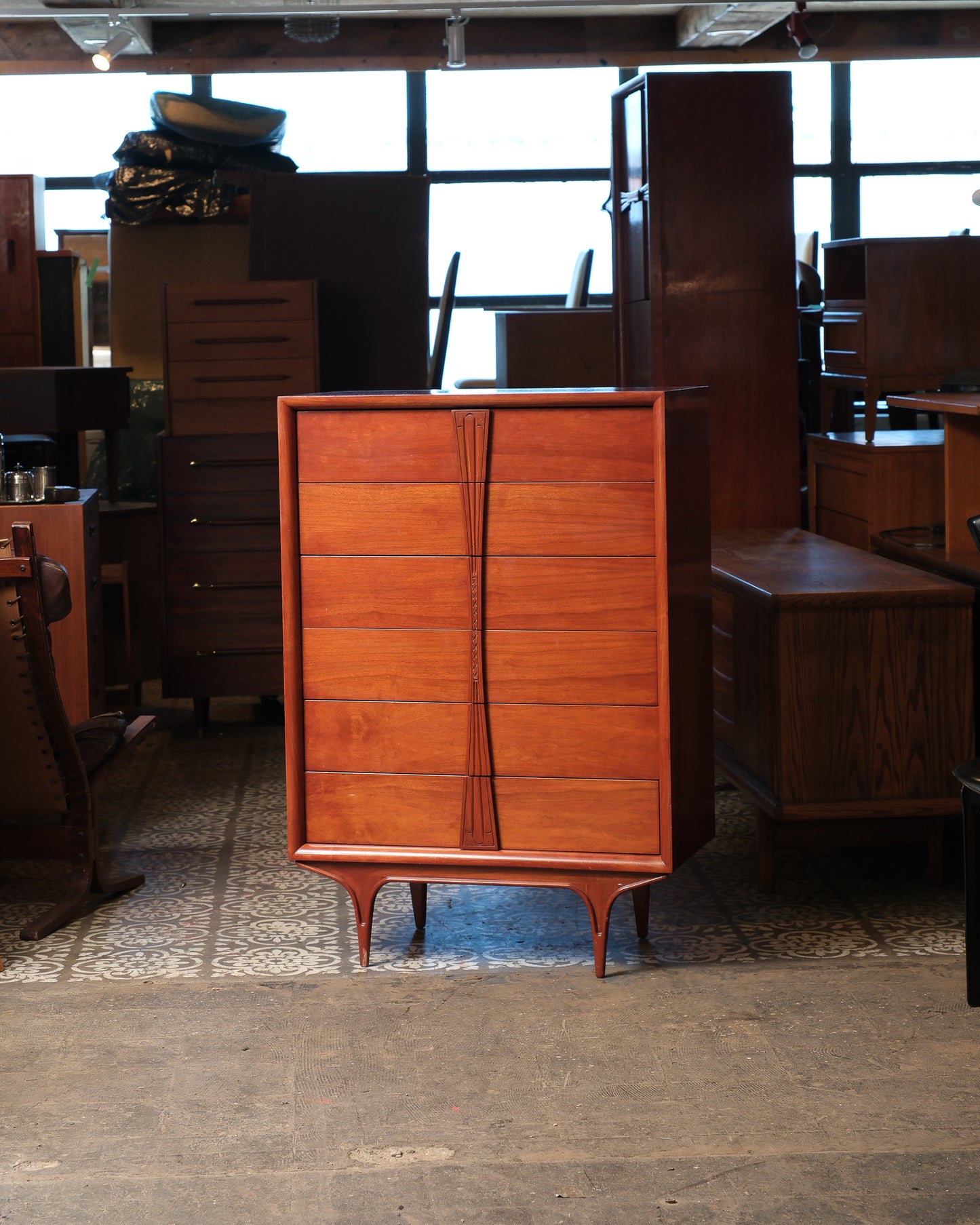 MCM Teak Tallboy Dresser