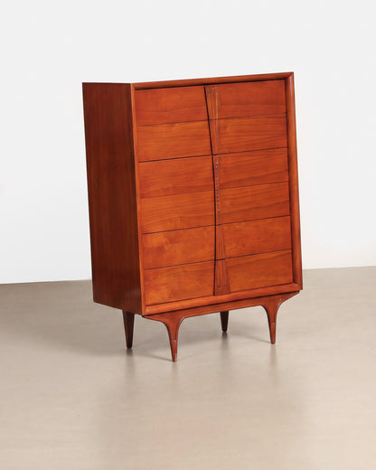 MCM Teak Tallboy Dresser