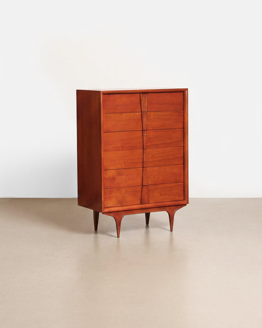 MCM Teak Tallboy Dresser