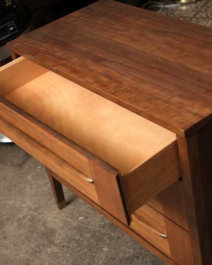 Open drawer showing interior construction and drawer pull detail