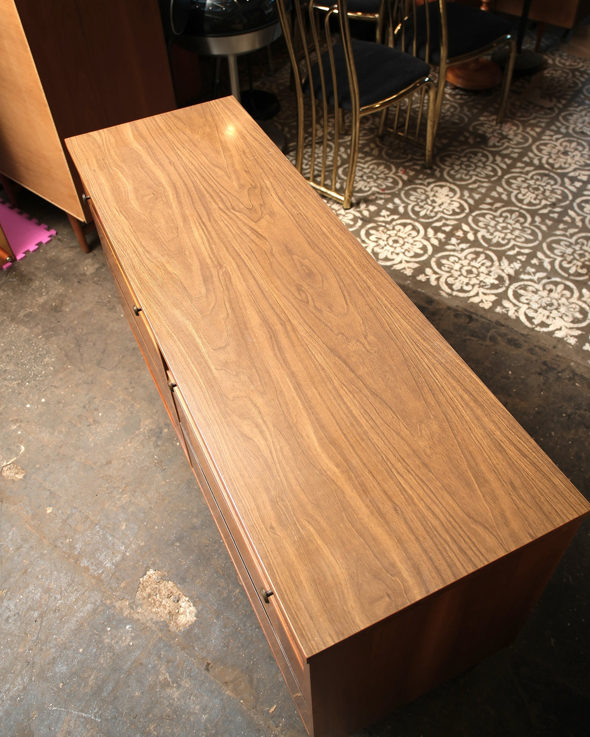 Additional angle showing the dresser's proportions and drawer arrangement.