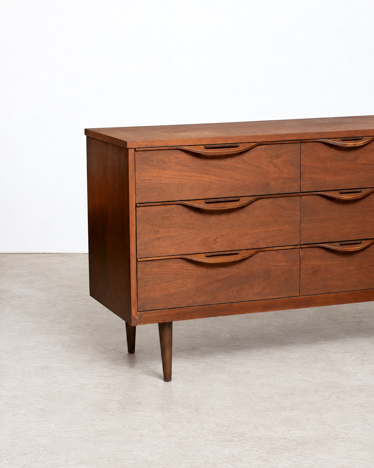 Close-up of the right side drawers and front leg detail