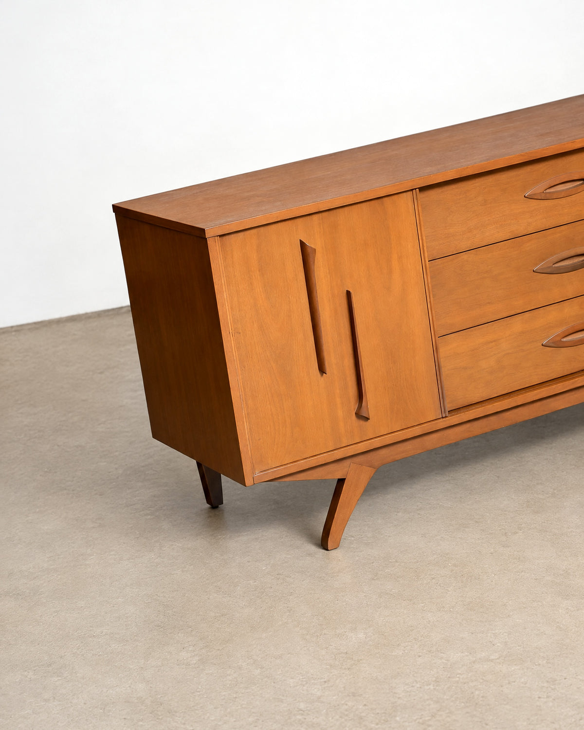 View of the dresser's back or side panel construction.