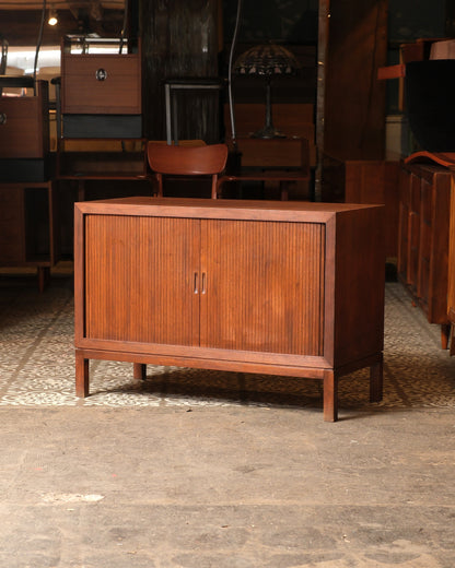 MCM Walnut Tambour Door Cabinet by B.K. Johl Inc.