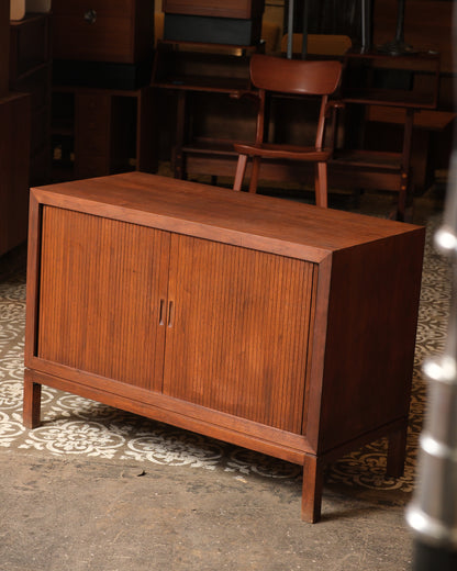 MCM Walnut Tambour Door Cabinet by B.K. Johl Inc.