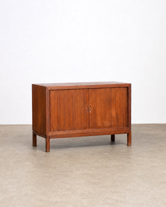 MCM Walnut Tambour Door Cabinet by B.K. Johl Inc.