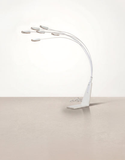 MCM White 6-Light Floor Lamp