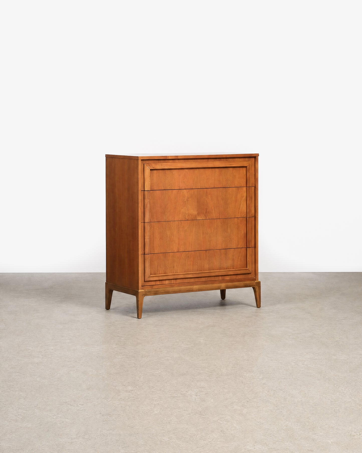 MCM Walnut Tallboy Dresser (1960s)