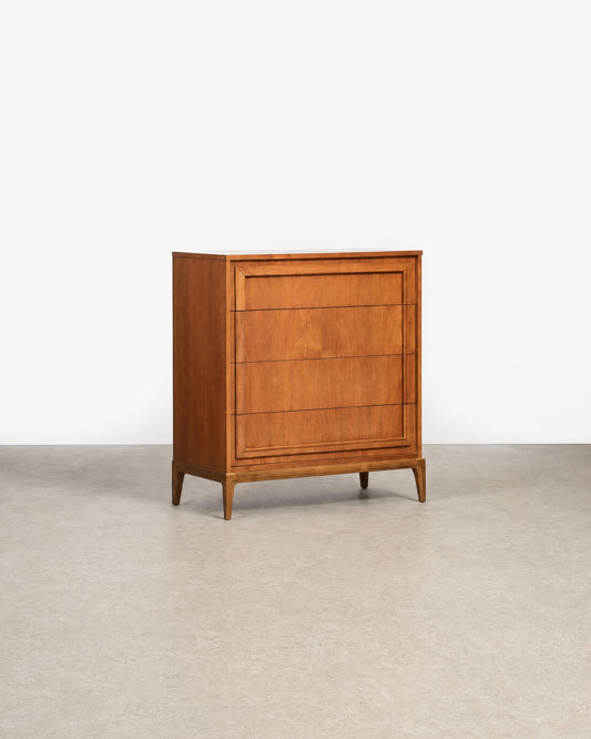 MCM Walnut Tallboy Dresser (1960s)